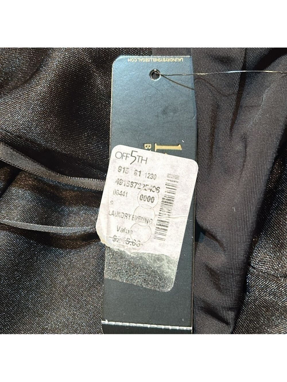 LAUNDRY by SHELLI SEGAL Sexy Black Evening Cocktail Party Dress Size 6. NWT! - Picture 10 of 13